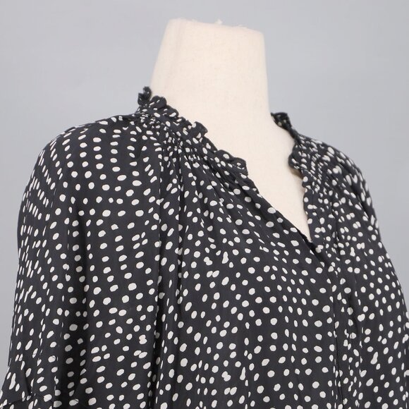 APIECE APART Laguna Mini Dress Polka Dot Black/White Lightweight Size L - Picture 4 of 10